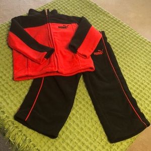 Little Boys Puma Red and Black Warmup
